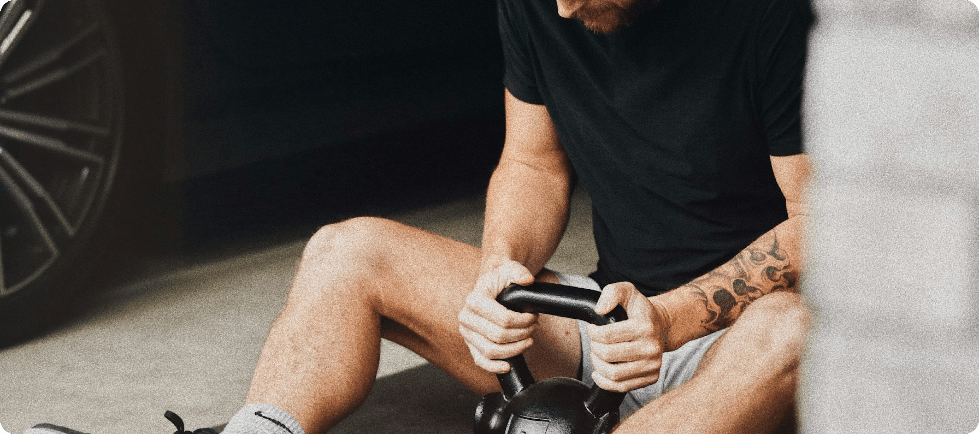 Person in the gym focused on training