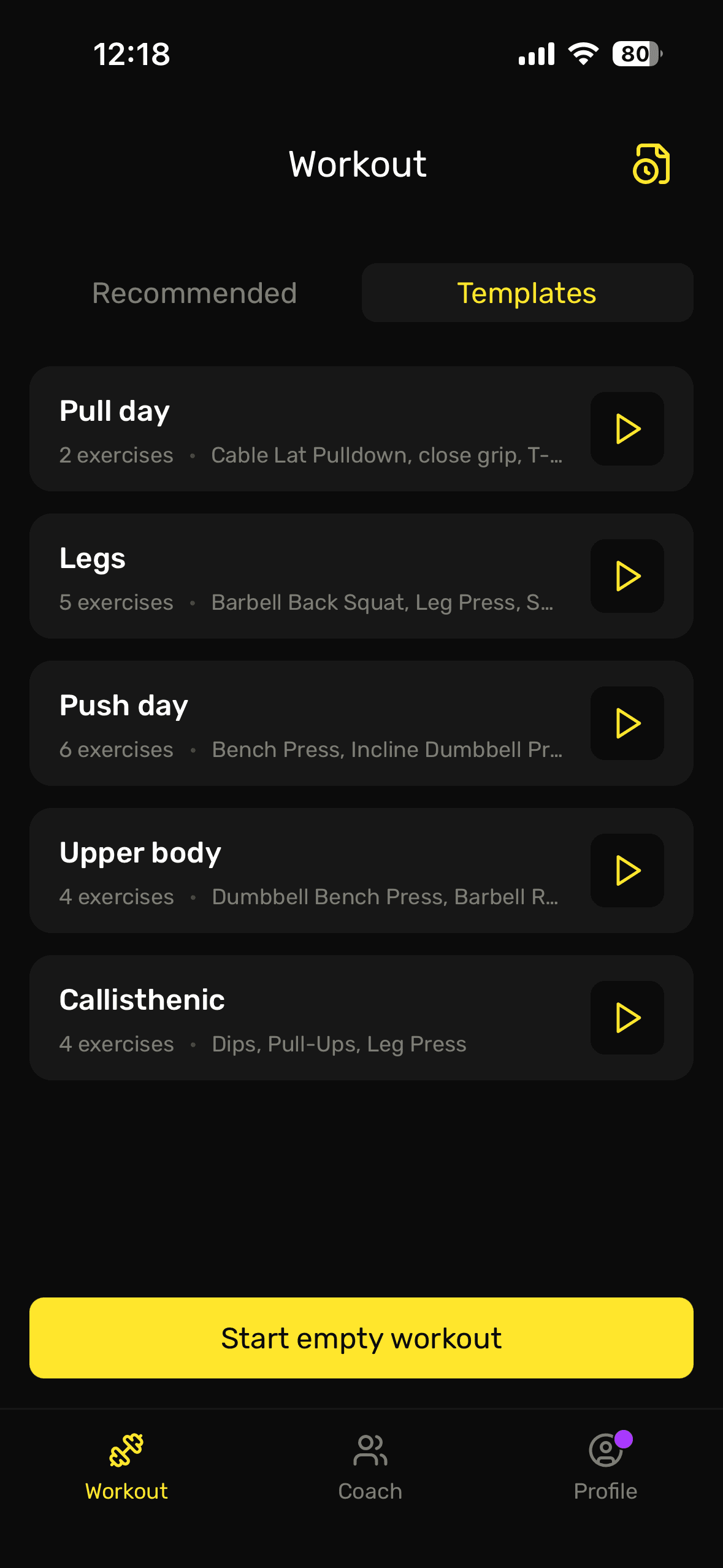MuscleLab workflow screen: Save what worked